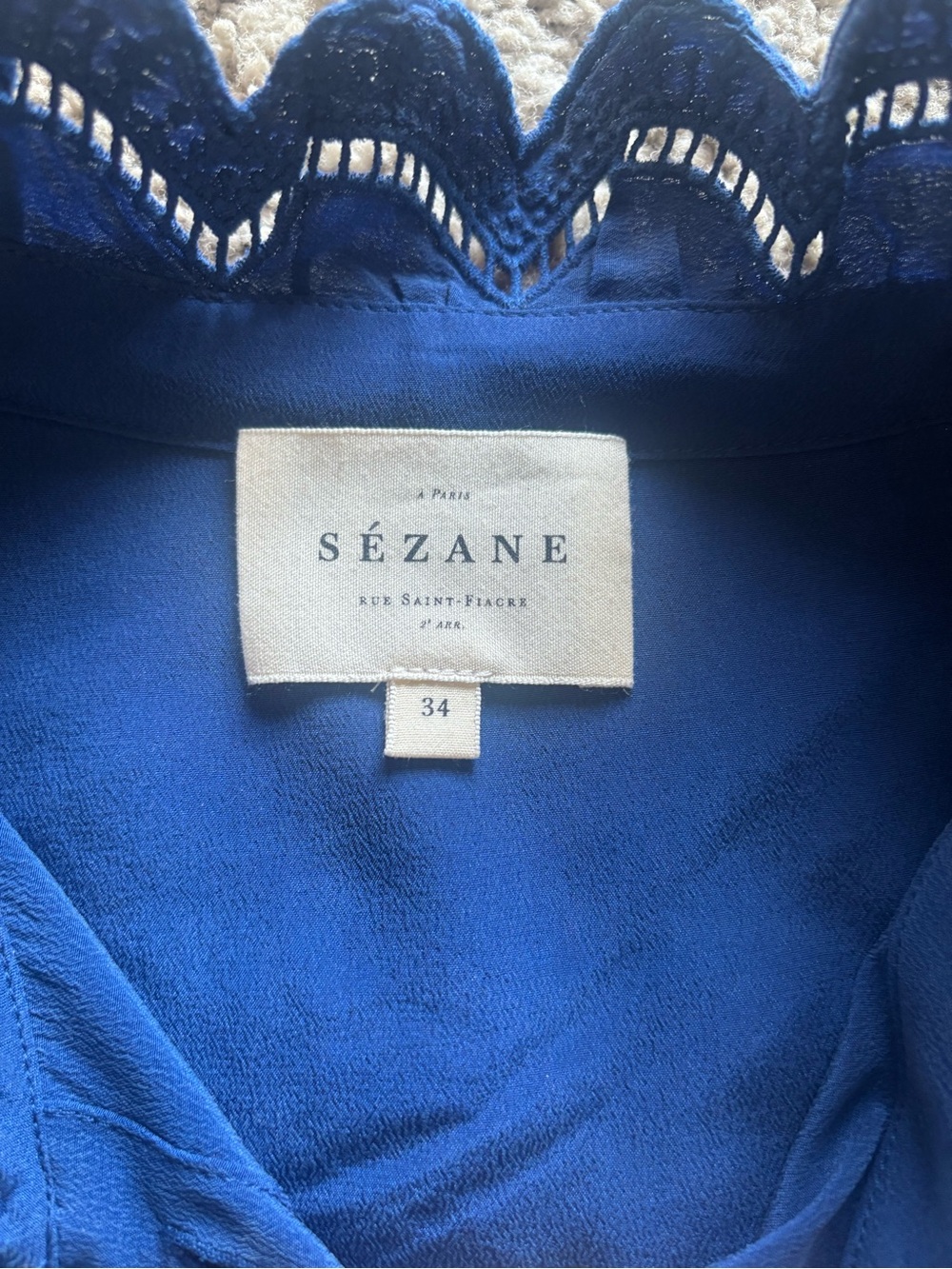 Sézane Chlo shirt (electric blue)